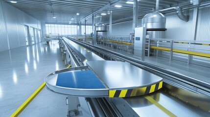 Poster - Industrial conveyor cleaning system with stainless steel housing, efficient dirt removal.
