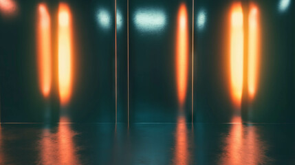Aufkleber - Glossy black wall with bright light reflection for modern design and decor concepts