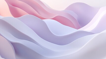 Poster - Clean background with smooth circular waves in subtle pastel shades, perfect for creating a calming yet modern design for various purposes.