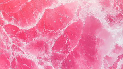 Poster - Glossy hot pink marble texture with white veining for interior design and decoration