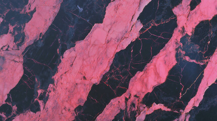 Poster - Vibrant glossy pink and black marble texture for modern design projects
