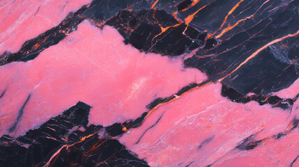 Poster - Glossy magenta pink marble texture with black accents for elegant design