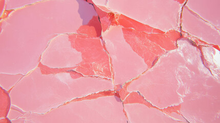 Poster - Glossy pink marble texture with cracked surface for design and decoration