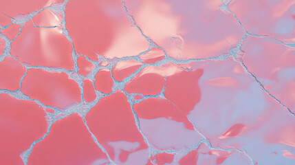 Poster - Glossy pink marble texture with cracked surface for design and decoration