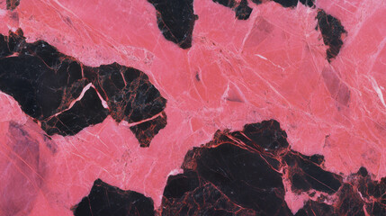 Poster - Glossy pink and black marble texture for interior design projects