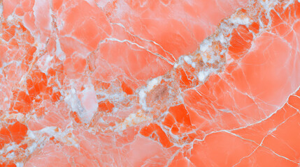 Poster - Glossy salmon pink marble texture with subtle veins for elegant design projects