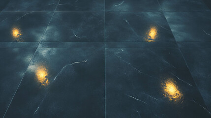 Poster - Glossy slate effect ceramic wall texture with subtle light reflections
