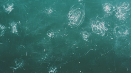 Poster - Abstract green chalkboard texture with white chalk scribbles for background design