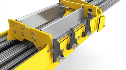 Poster - Self-adjusting conveyor belt scraper with rotating blades, high-efficiency cleaning technology.