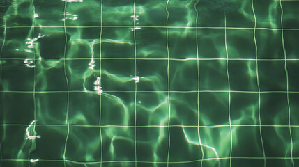 Poster - Intricate green mosaic tile texture with varied shades for interior design and decoration