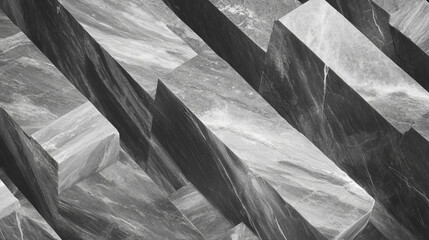 Poster - Abstract texture of grey birch and light grey bardiglio marble for design inspiration