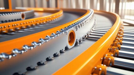 Poster - Smart conveyor belt cleaning equipment with an AI-controlled scrubbing process and real-time monitoring.