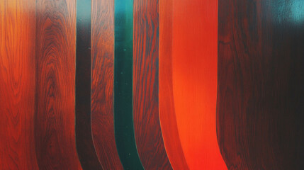 Poster - Colorful painted hardwood wall texture for artistic design and decoration