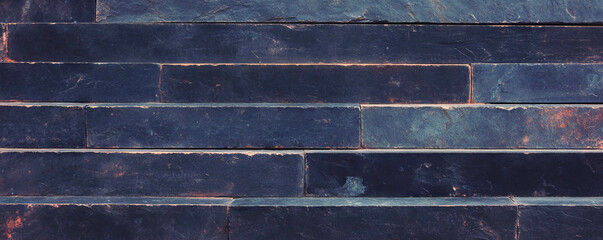 Poster - Rustic textured horizontal brick stripes for architectural design