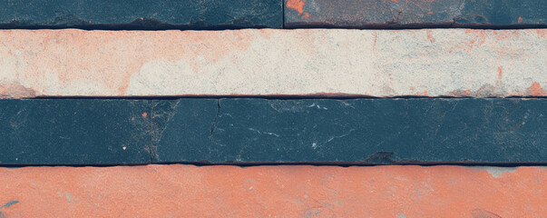 Poster - Abstract brick texture with horizontal thick stripes and rough surface for background design