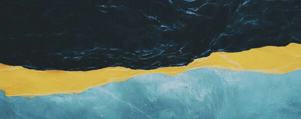Poster - Abstract indigo mustard and grey wall texture for modern interior design
