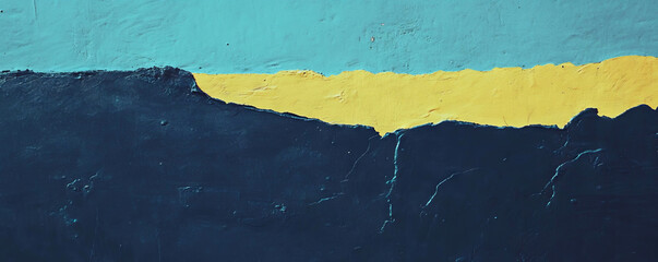 Poster - Abstract texture of indigo, mustard, and grey wall for artistic design and decor