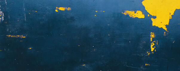 Poster - Abstract indigo and mustard wall texture with grey tones for creative design