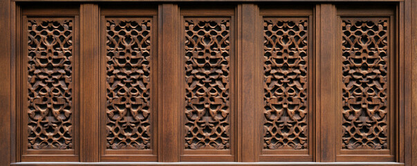 Aufkleber - Intricate wooden lattice texture on smooth varnished surface for decorative design