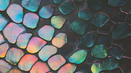 Poster - Iridescent chameleon skin texture for creative wall design and decoration projects