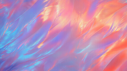 Poster - Iridescent feather texture wall design for interior decoration and art