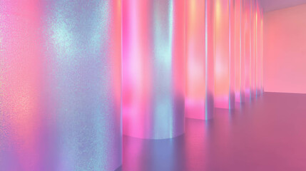 Poster - Iridescent magenta and pink wall texture for modern design and creative projects