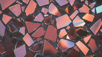 Aufkleber - Shimmering iridescent mosaic tile wall texture for design projects