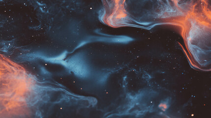 Poster - Ethereal cosmic journey: iridescent nebula with vibrant colors and celestial mystery