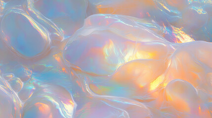 Poster - Iridescent pastel pearl wall texture for luxurious interior design and art projects