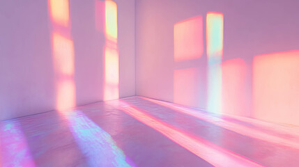 Poster - Iridescent pink and purple wall texture with colorful light and shadows for modern design