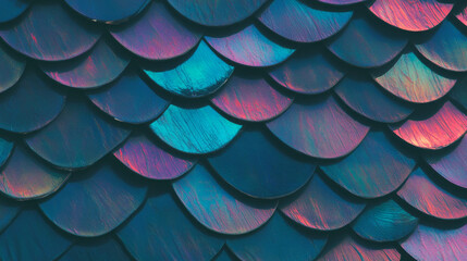 Poster - Iridescent scale wall texture design for creative projects