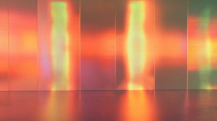 Aufkleber - Vibrant iridescent red and orange wall texture for creative design background
