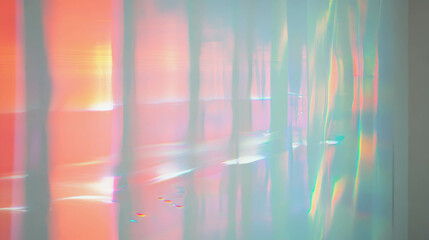 Poster - Iridescent white wall texture with subtle colors for modern design inspiration