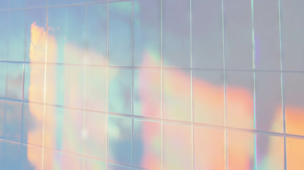 Aufkleber - Iridescent white wall texture with subtle colors for creative design projects