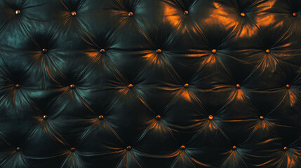 Poster - Luxurious leather padded wall texture with rich pattern and button details