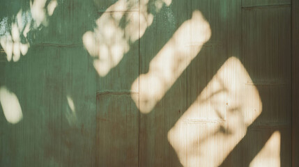 Poster - Natural light and shadow patterns on bamboo wall texture - ideal for interior design and decoration