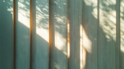 Poster - Light bamboo wall texture with subtle shadows for background design