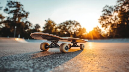 Skateboard sunset park ramp leisure