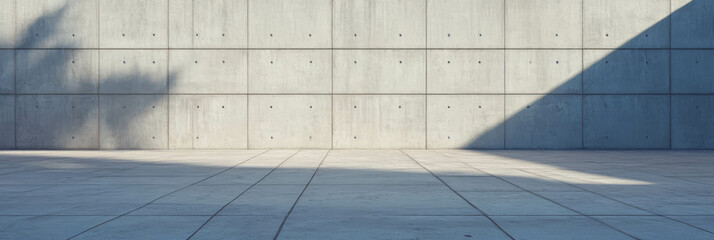 Poster - Modern light grey concrete wall and floor with subtle shadows