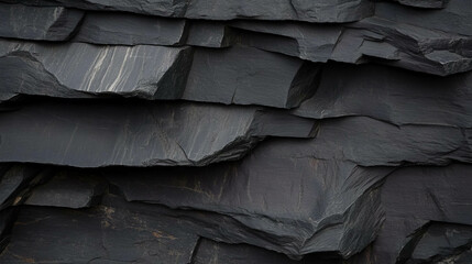 Poster - Textured light rough black slate surface for design projects