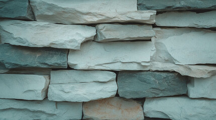 Poster - Rustic limestone wall with grey and brown tones for interior and exterior design