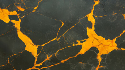 Poster - Cracked limestone texture with vibrant yellow tints for artistic design