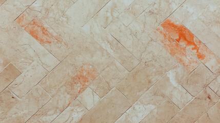 Poster - Elegant maple and beige marble herringbone tile pattern for interior design