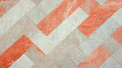 Poster - Maple and beige marble herringbone tile texture for interior design