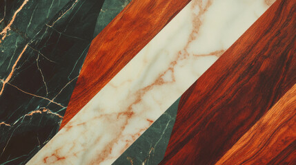 Poster - Elegant marble and wood inlay texture with smooth polish for interior design