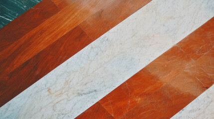 Aufkleber - Elegant marble texture with wood inlay for interior design and decoration