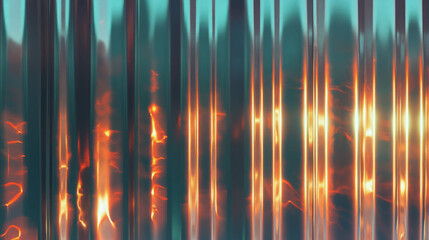 Poster - Vibrant metal panel with reflective light accents for modern design