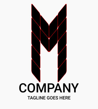 Elegant, sporty and uniquely designed monogram letter M vector logo. This design is suitable for t-shirt, gamer, sport, etc. Large letter 