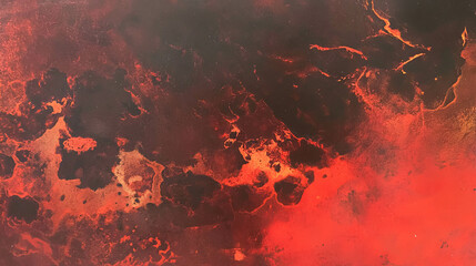 Poster - Warm metallic copper wall texture with red hues for artistic backgrounds