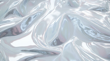 Poster - Metallic platinum wall texture with cool white reflective surface for design aesthetics